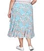 Color:Aruba Multi - Image 2 - Plus Size Paisley Tile Print Ruffle Hem Pull-On Skirt