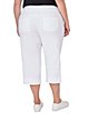 Color:White - Image 2 - Plus Size Silky Tech Straight Leg Pull-On Capri Pant