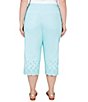 Color:Clear Blue - Image 2 - Plus Size Stretch Embroidered Eyelet Hem Pull-On Pants
