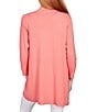 Color:Guava - Image 2 - Ribbed Placket Open-Front Pocket Cardigan