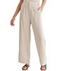 Color:Oatmeal - Image 1 - Linen Full Length Pleated Trousers