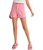 Color:Pink - Image 1 - Sweet Pea Frayed Hem Denim Shorts