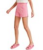 Color:Pink - Image 3 - Sweet Pea Frayed Hem Denim Shorts