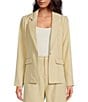Color:Butter - Image 1 - Open Collar Neck One Button Long Sleeve Coordinating Blazer