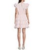 Color:Blush - Image 4 - x PALM BEACH LATELY Woven Ruffled Cap Sleeve Scalloped Tiered Mini Dress
