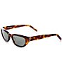 Color:Havana - Image 1 - Unisex SLM126 54mm Havana Rectangle Sunglasses