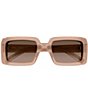 Color:Apricot Orange - Image 2 - Women's New Wave 52mm Rectangle Sunglasses