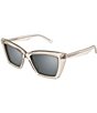 Color:Transparent Cream - Image 1 - Women's New Wave 54mm Cat Eye Sunglasses