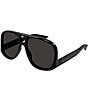 Color:Black - Image 1 - Women's New Wave 59mm Aviator Sunglasses