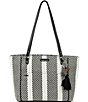 Color:Black White Soulful Desert - Image 1 - Metro Woven Top Zip Tote Bag