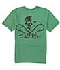 Color:Kelp - Image 1 - Skull And Hooks Screen Print Short Sleeve Pocket T-Shirt