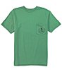 Color:Kelp - Image 2 - Skull And Hooks Screen Print Short Sleeve Pocket T-Shirt