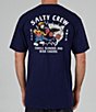 Color:Navy - Image 1 - Short Sleeve Fish Fight T-Shirt