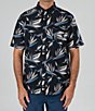 Color:Black - Image 1 - Short Sleeve Floral Flyer Tech Woven Shirt