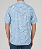 Color:Blue - Image 2 - Short Sleeve Floral Flyer Tech Woven Shirt