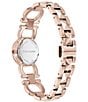 Color:Rose Gold - Image 3 - Women's Double Gancini Stud Rose Gold Stainless Steel Bracelet Watch