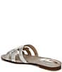 Color:Silver - Image 4 - Bay Metallic Leather Double E Logo Slide Sandals