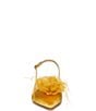 Color:Sunflower - Image 6 - Faye Satin Kitten Heel Slingback Sheer Flower and Feather Detail Pumps
