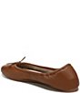 Color:Saddle - Image 4 - Felicia Leather Bow Detail Ballet Flats