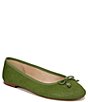 Color:Matcha Green - Image 1 - Felicia Luxe Calf Hair Bow Detail Ballet Flats