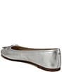 Color:Soft Silver - Image 4 - Felicia Luxe Leather Bow Detail Ballet Flats