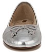 Color:Soft Silver - Image 6 - Felicia Luxe Leather Bow Detail Ballet Flats