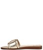 Color:Gold Quartz - Image 5 - Irina Metallic Leather Double E Square Toe Flat Slide Sandals