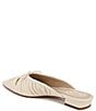 Color:Modern Ivory - Image 4 - Julia Leather Ruched Pointed Toe Bow Detail Mules