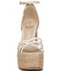 Color:Modern Ivory - Image 6 - Kade Leather Ankle Strap Raffia Platform Sandals