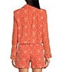 Color:Tigerlily - Image 2 - Leia Notched Lapel Collar Long Sleeve Copped Blazer