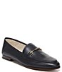 Color:Baltic Navy - Image 1 - Loraine Leather Bit Buckle Flat Loafers