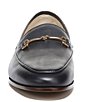 Color:Baltic Navy - Image 6 - Loraine Leather Bit Buckle Flat Loafers