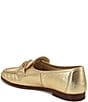 Color:Amber Gold - Image 4 - Lucca Leather Ruched Bit Buckle Flat Loafers