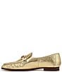 Color:Amber Gold - Image 5 - Lucca Leather Ruched Bit Buckle Flat Loafers
