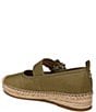 Color:Wild Moss - Image 4 - Maddy Raw Silk Mary Jane Espadrille Flats