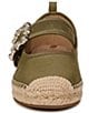 Color:Wild Moss - Image 6 - Maddy Raw Silk Mary Jane Espadrille Flats