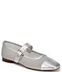 Color:Metallic Silver - Image 1 - Miranda Mesh and Leather Mary Jane Flats