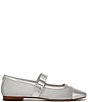 Color:Metallic Silver - Image 2 - Miranda Mesh and Leather Mary Jane Flats