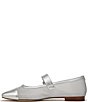 Color:Metallic Silver - Image 5 - Miranda Mesh and Leather Mary Jane Flats