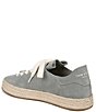 Color:Sky Grey - Image 4 - Poppy Jute Suede Lace-Up Espadrille Sneakers