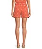 Color:Tigerlily - Image 2 - Romy Pleated High Waist Straight Leg Coordinating Trouser Short