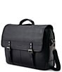Color:Black - Image 1 - Classic Leather Flapover Briefcase