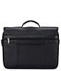 Color:Black - Image 2 - Classic Leather Flapover Briefcase