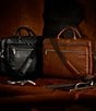 Color:Black - Image 6 - Classic Leather Toploader Brief Case