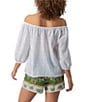 Color:White - Image 2 - Beach To Bar Off-The-Shoulder 3/4 Sleeve Blouse