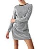 Color:Micro Houndstooth - Image 3 - Dance Moves Sequin Houndstooth Crew Neck Long Sleeve Mini Dress