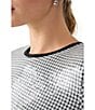 Color:Micro Houndstooth - Image 4 - Dance Moves Sequin Houndstooth Crew Neck Long Sleeve Mini Dress