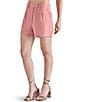 Color:Peach Romance - Image 3 - Imelda Linen Blend High Rise side Pocket Trouser Short