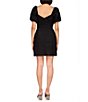 Color:Black - Image 2 - Resort Poplin Square Neck Short Puffed Sleeve Mini Shift Dress