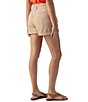 Color:Dark Sand - Image 2 - Stretch Poplin High Rise Elastic Waist Cuffed Shorts